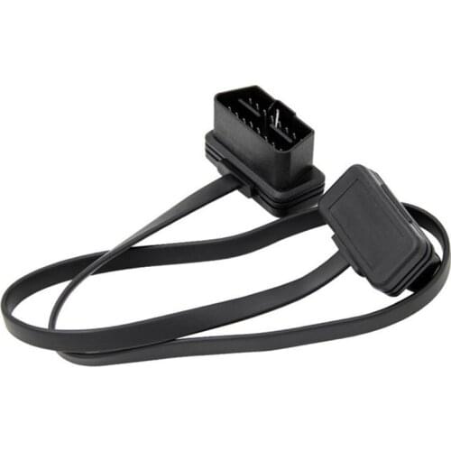 Car Elbow Obd2 16 Pin Male To Female Flat Diagnostic Extension Cable Connector Connector