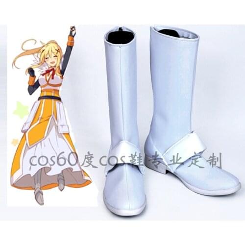 Gods Blessing on This Wonderful World KonoSuba Darkness Cosplay Shoes Anime Cosplay Boots Zipper-up Halloween Party Shoes