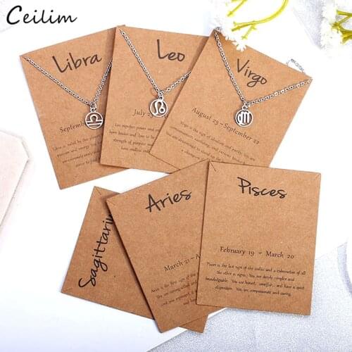 100PCS 9*7cm Kraft Paper Cards 12 Constellations Necklace Cards Jewelry Packaging Card Printing Display Label Tag