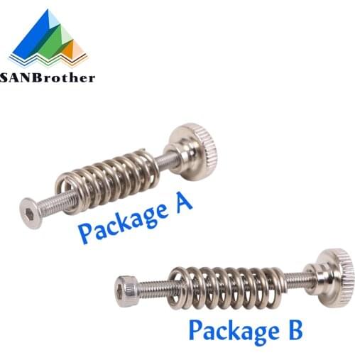 5pcs 3D printer Leveling components M3 screw Leveling spring Leveling knob suite for 3D printer Heating Bed parts
