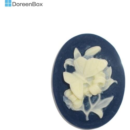 Doreen Box Lovely 10 Resin Flower Oval Cameo Embellishment Findings (B06634)