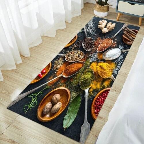 Spices Pattern Kitchen Rug Bedroom Livingroom Hallway Floor Carpet Bathroom Rug Home Anti-slip Entrance Doormat Bedside Mat
