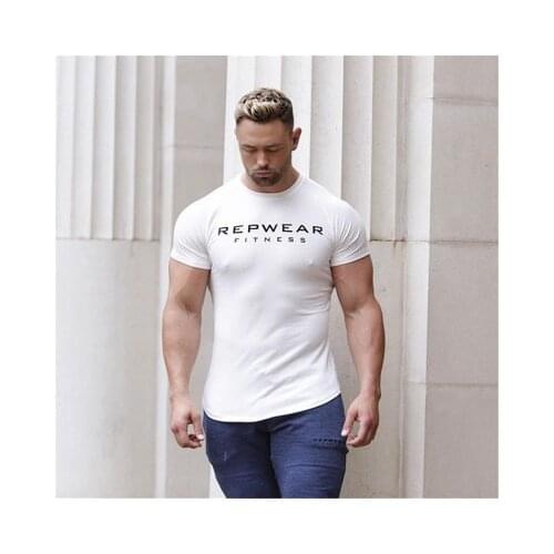 Summer Sport Running Training T-shirt Mens cotton fitness sweat absorption breathable sports short sleeve T-shirt