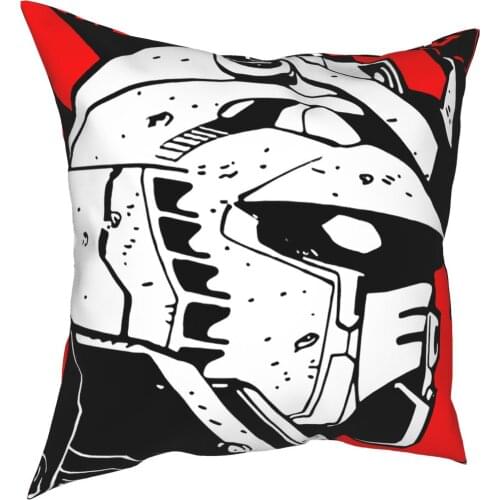 Gundam Head Pillowcase Decoration Anime Mech Robot Manga Mecha Japan Harajuku Gunpla Cushions Throw Pillow for Home Polyester