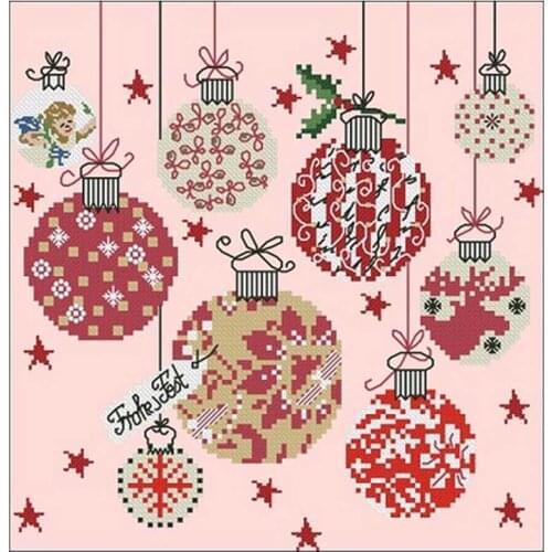 100% cotton threads Christmas ball counted 11CT 14CT Cross Stitch Sets DIY Chinese Cross-stitch Kits Embroidery Needlework
