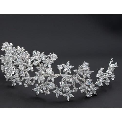 Handmade 2020 New Cubic Zirconia Bridal Wedding Soft Headband Hairband Tiara Hair Jewelry Accessories Hairpieces HG003