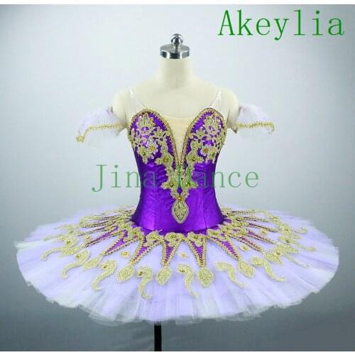 Purple ballerina tutu girls performance tutu gold princess florina professional platter ballet tutu blue for female