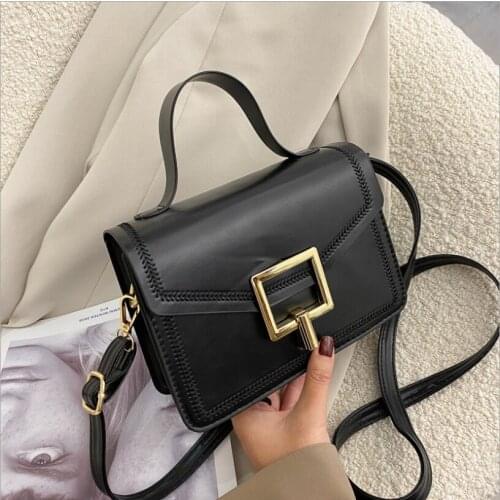 Retro Fashion Female Tote bag 2021 New High Quality PU Leather Womens Designer Handbag Lock Travel Shoulder Messenger Bag