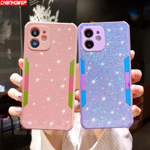 Luxury Glitter Soft Silicone Case For Apple iPhone 11 12 Pro Max SE 2020 X XR XS Max 7 8 Plus Camera Contrast Color Cover Cases