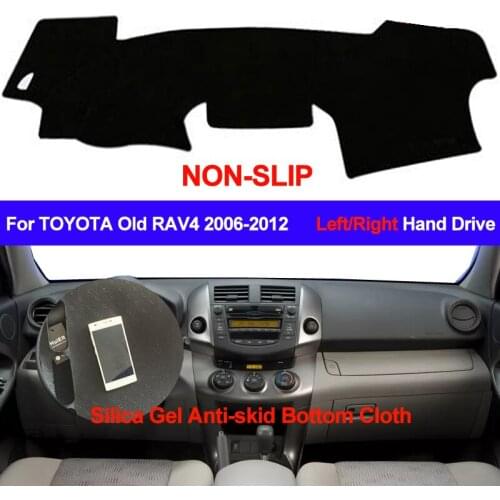 TAIJS Car Dashboard Cover Silicone Non-Slip Carpet Anti-UV For Toyota Old RAV4 2006 2007 2008 2009 2010 2011 2012 DashMat Dash