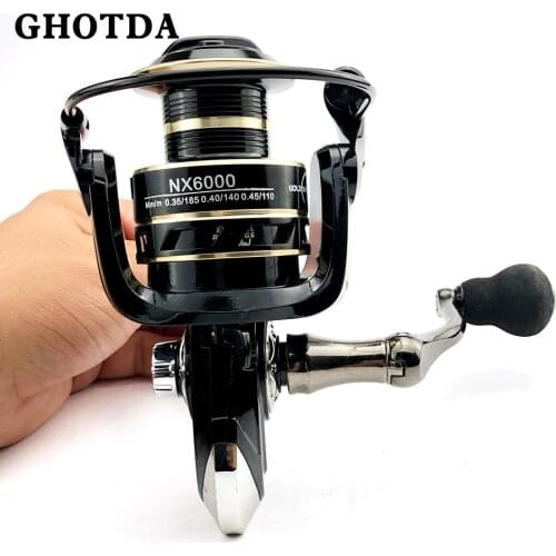 GHOTDA 12+1BB Spinning Reel Fishing Reel 5.2:1 4.7:1 Gear Ratio Spinning Reel Carp Fishing Reel 2000-7000