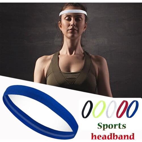 Sport Headband Men Women Head Sweat Band Run Football Tennis Headscarf Silicone Anti-slip Elastic Sweatband HairBand