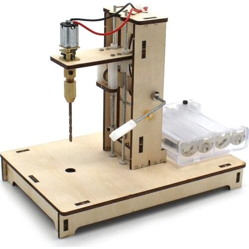 STEM Toys For Children Educational Science Experiment Technology Toy Set DIY Wood Drill Puzzle Painted Kids Toys