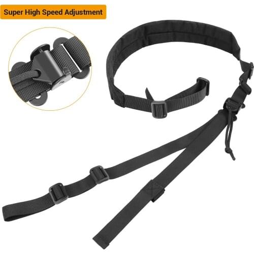 Tactical 2 Points Gun Sling Military Shotgun Shoulder Strap Adjustable Length Nylon Gun Belt Rope Hunting Gun Accessories