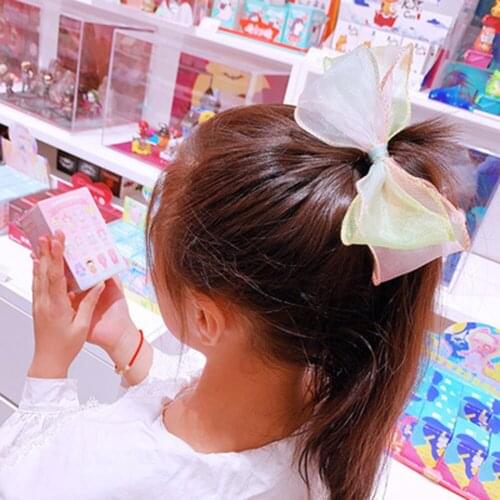 Organza Girl Bow Headdress Hairpin Children Princess Hair Rope Child Clips With Butterfly Knot Head Accessories