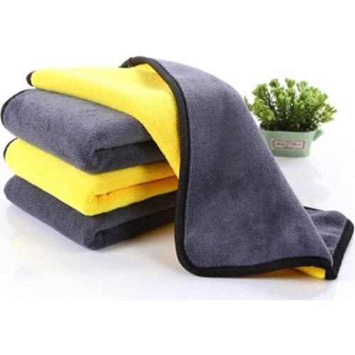 1pc Microfiber Towel Car Wash Cloth Deatiling Cleaning Door Window Care Thick Strong Water Absorption For Home Auto Accessories