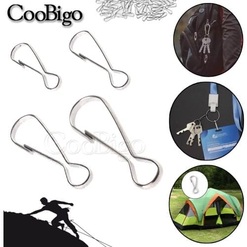 10pcs Snap Spring Hooks Rings Metal Silver Clip for Outdoor Paracord ID Card Phone Lanyards Keychain Zipper Pulls Accessories