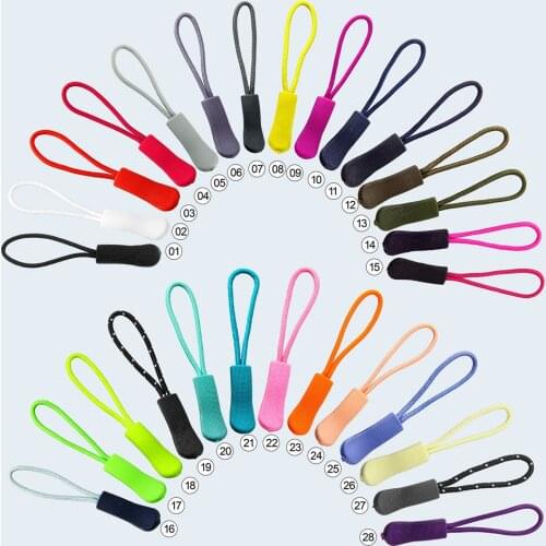 28pcs Zipper Pull Puller End Fit Rope Tag Replacement Clip Broken Buckle Fixer Zip Cord Tab Travel Bag Suitcase Tent Backpack