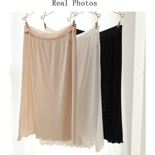 50% pure silk women sexy intimates sexy slip petticoat slips chemise underskirt petticoat woman underdress enagua half slip