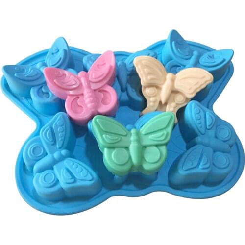 6 Cavities 10cm Butterfly silicone Soap Mold Handmade Chocolate Mold Cute Soap Mold cake decorating tools DIY Candy Mould