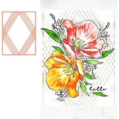 Diamond Frame Cover Metal Cutting Dies Scrapbook Diary Decoration Stencil Embossing Template DIY Greeting Card Handmade 2021 NEW