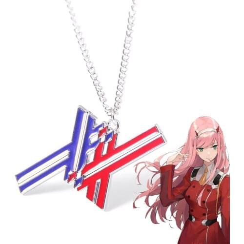 Anime DARLING in the FRANXX Badge Necklace Letter XX Logo Pendant Necklace For Men Women Cosplay Jewelry Accessories