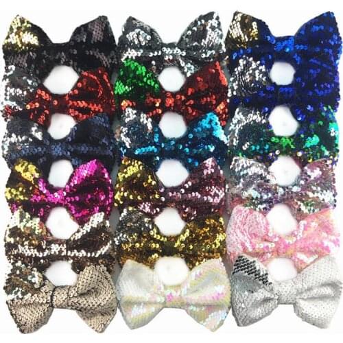 Sequin Bows Glitter Embroidered Hair Bow Garment Accessories For Girls WHS10037