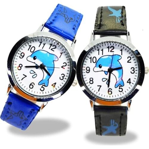 Hot Sale Dolphin Watch Kid Men Waterproof Watch Kids Watches Children Leather Quartz Watch Boys Girls Gift reloj montre relogio