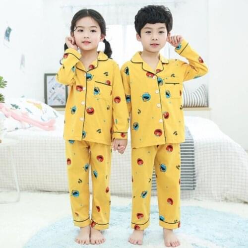 Kids Pyjamas Sets Autum Child Cothing 2020 Girls Pajamas Suit Cartoon Cardigan Children Clothing Set Cotton Baby Pijamas