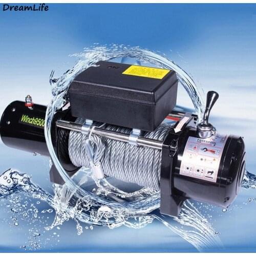 4000lbs Electric Recovery Winch Kit ATV Trailer Truck Car DC 12V Remote Control Hoist Winch Block Mud Rescue Beach Hauling Tool