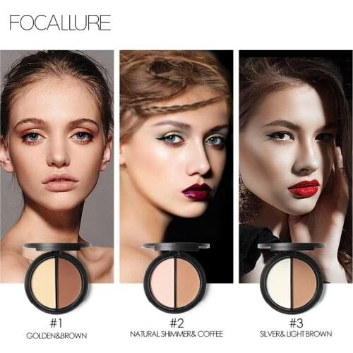 Focallure Highlighter Bronzer Palette Brighten Makeup Contour Shadow Nose Shadow Cosmetics