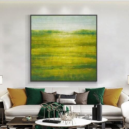 Green Yellow Landscape Painting On Canvas 100% Hand Painted Oil Painting Wall Art Pictures For Living Room House Decoration