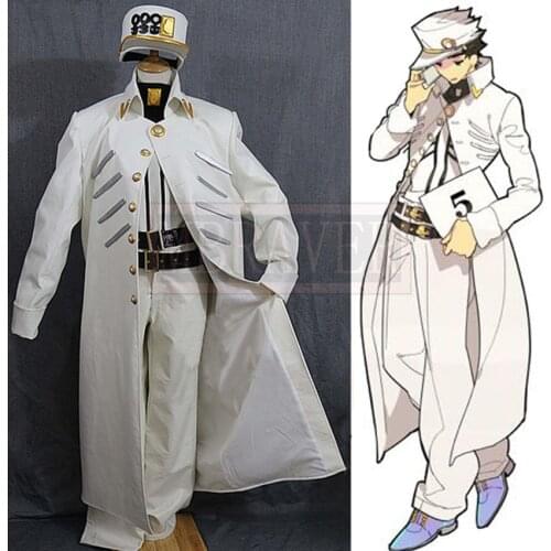 JoJos Bizarre Adventure Cosplay Kujo Jotaro Costume White Suit Uniform Costume Halloween Custom Made Any Size