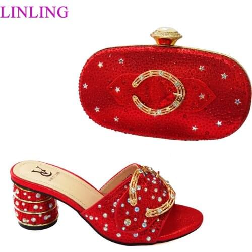 Hot Sellling Italian Design New Arrival Nigerian Fashion Crystal Style Women Shoes and Bag in Royal Blue Color for Party Wedding