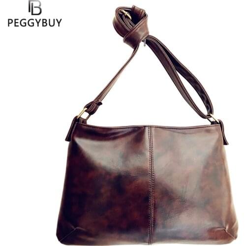 Fashion Simply PU Leather Crossbody Bag For Women 2021 Vintage Solid Color Shoulder Messenger Bag Lady Chain Travel Small Handba