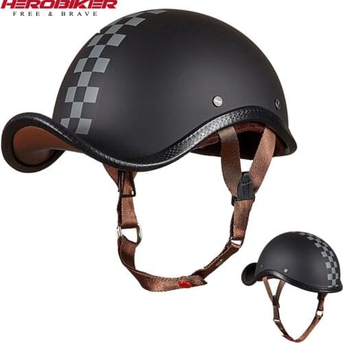 HEROBIKER Open Face Retro Half Moto Biker Helmet Breathable Motorcycle Helmet Four Seasons Removable Lining Moto Helmet For Men