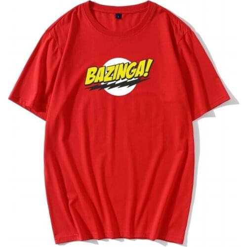 The Big Bang Theory Bazinga T Shirt Men 100% Cotton Handsome Sheldon Cooper T-shirt Geek TBBT Tee Tops Birthday Gift Idea