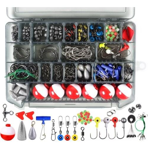 268 Pieces of Small Fishing Accessory Set Spherical Float Lure Sea Fishing Rock Fishing Swivel Crank Hook