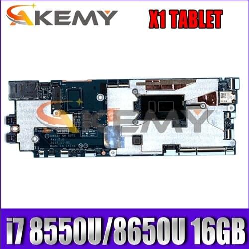NM-B271 For ThinkPad X1 Tablet 3rd laptop motherboard FRU 01AW882 01AW883 01AW878 01AW876 i7 8550U/8650U 16GB Mainboard