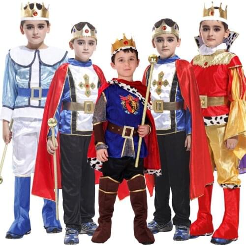 New Arrive Little Prince Cosplay Set Boys King Costumes Halloween Carnival Party Costume for Kids Anime Palace Clothes Dress Up