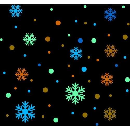 New Year Merry Christmas Decorations for Home Luminous Snowflake Background Decorative Sticker Removable Navidad Natal DIY Decor