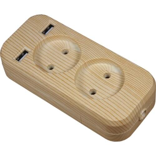 New USB extension Socket for phone charge Free shipping Double USB Port 5V 2A outlet usb wood tree color KF-ATkg-1