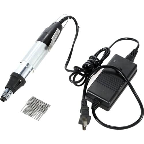 B AC220V High Quality Screwdriver Kit DC Powered Electric Screwdriver with 10pcs Bits Stepless Speed Regulation Repair Tool