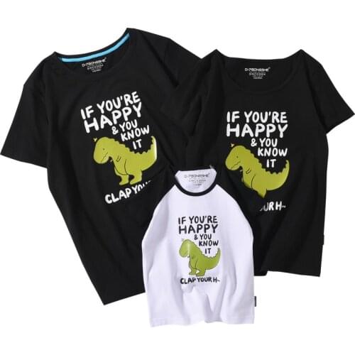 Daughter Dad and Son Matching Clothes Korean Style Outfits Family Matching Clothes Baby Tshirt Couple Camiseta Clothes AE50FC