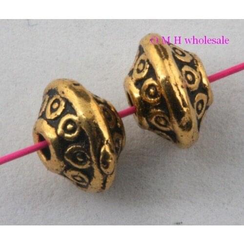 OMH wholesale Free ship 35pcs golden color spacer beads Jewelry metal beads 7X5mm ZL501
