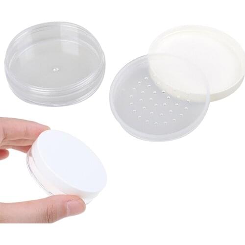 8ml Plastic Empty Clear Loose Box Reusable Makeup Cosmetic Container Cosmetic Jar Pot White Cap Empty Loose Powder Box