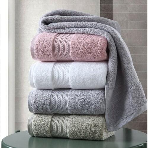 100% Cotton Solid Beach Towel For Adults Fast Drying Soft 4 Colors Thick High Absorbent Spa towel serviette de bain handdoeken