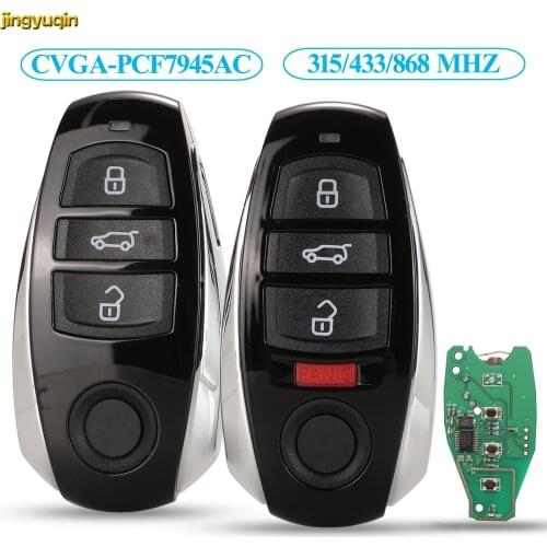 Jingyuqin Remote Smart Car Key Control PCF7945AC 315/433/868MHZ For VW Volkswagen Touareg 2010-2014 Hitag CVGA 3/4 Buttons