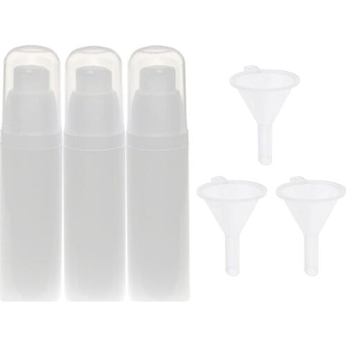 3x 30ml Airless Pump Bottle Empty Travel Plastic Cream Lotion Toner Cosmetic