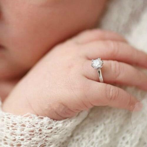Newborn Photography Props Faux Diamond Ring Baby Shooting Photo Prop Jewelry